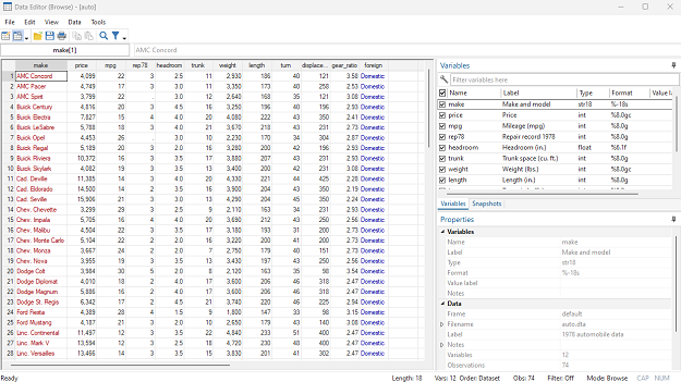 examining data in stata